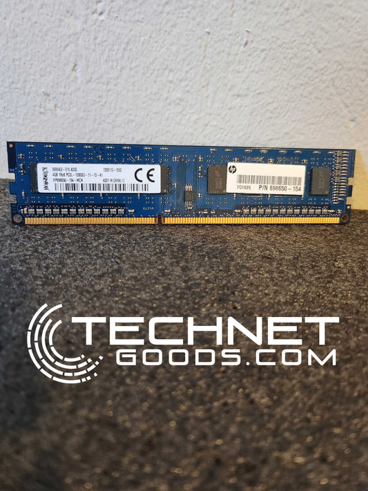 Kingston 1x4 1600Mhz DDR3 PC3L-12800U HP698650-154-MCN  - TESTED